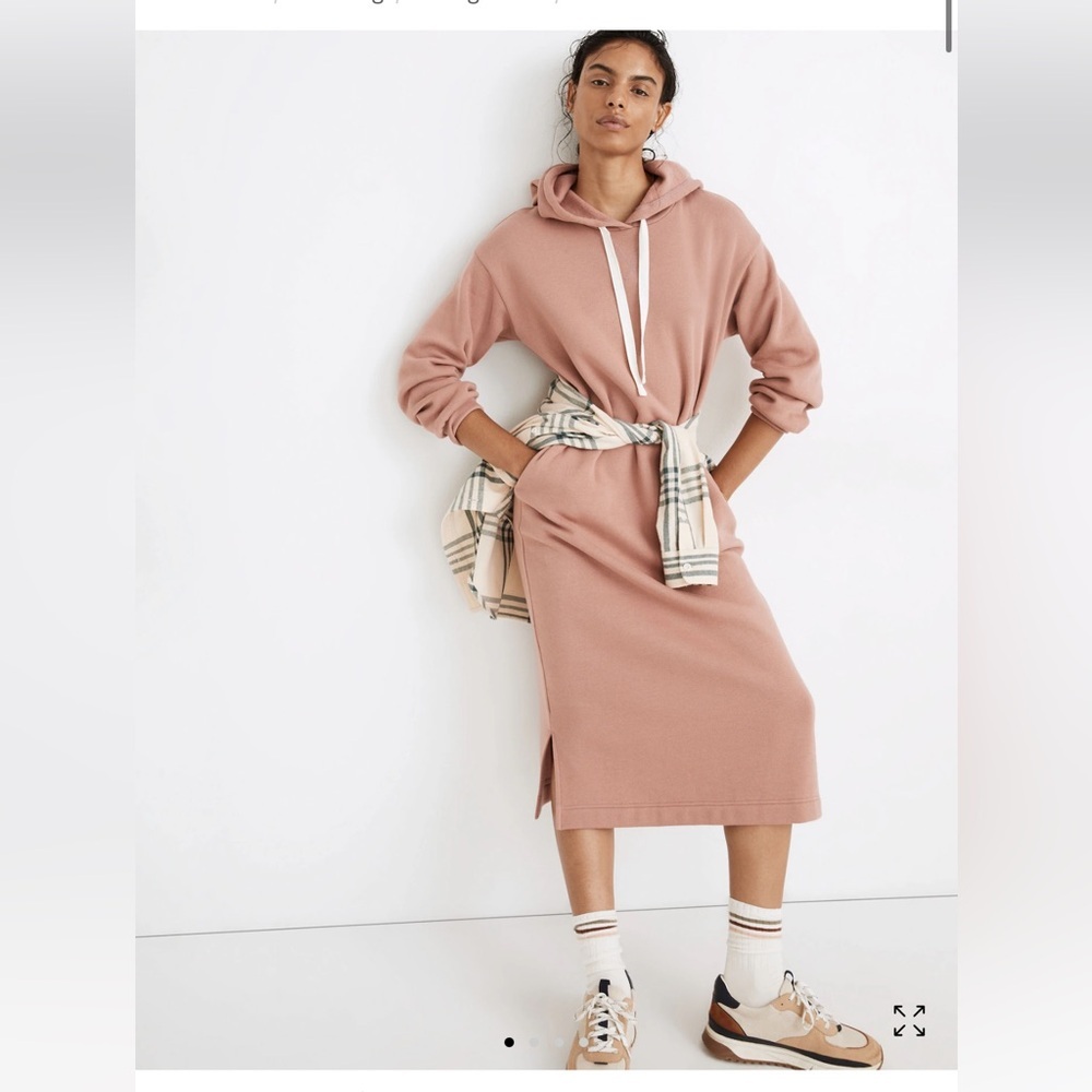 Madewell Maxi Dress MWL Betterterry Hoodie Sweatshirt Normcore Faded Mauve LG